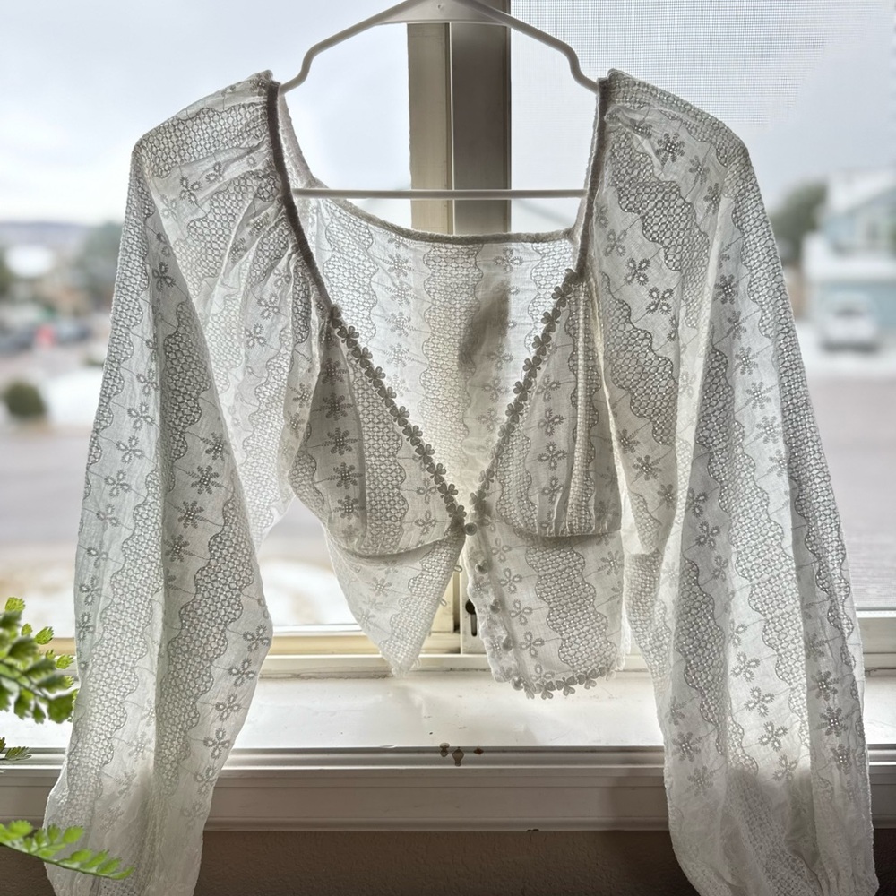 White Lace Bohemian Top